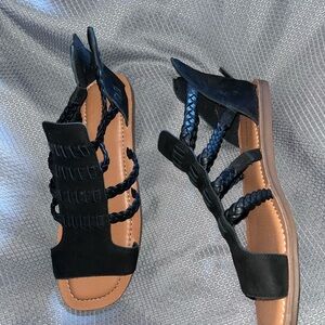 Lucky Brand Black Braided Sandals